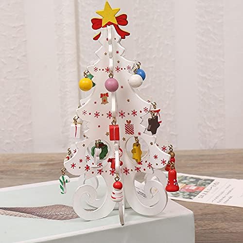 NC Wooden Christmas Tree Children Handmade Diy Tridimensional Cena de Árvore de Natal Conjunto Decorações de Natal 高 1910.5 Branco