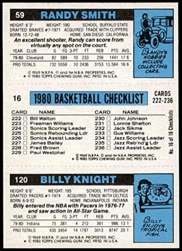 1980 TOPPS 120/16/59 Billy Knight/Paul Westphal/Randy Smith NM/MT