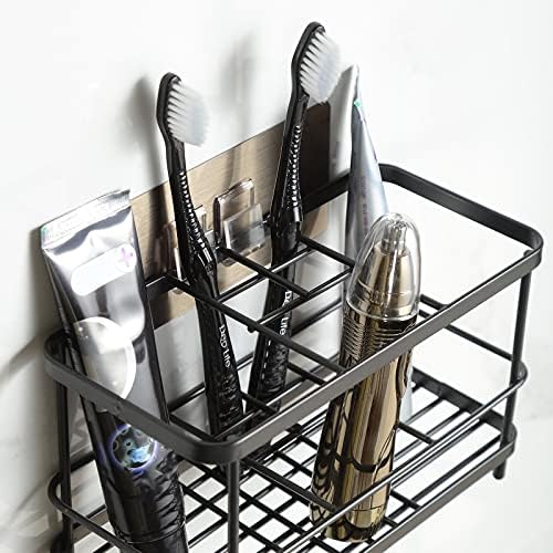 Cakina rolamento prato rack rack de metal montado na parede Multifuncional escova de dentes preto screkcorre de dentes