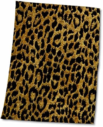 3drose rab rockabilly ouro metálico e estampa de leopardo preto - toalhas
