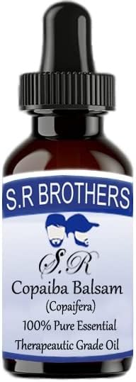 S.R Brothers Copiba Balsam Pure e Natural Terapereautic Ishelply Oil com conta -gotas 100ml