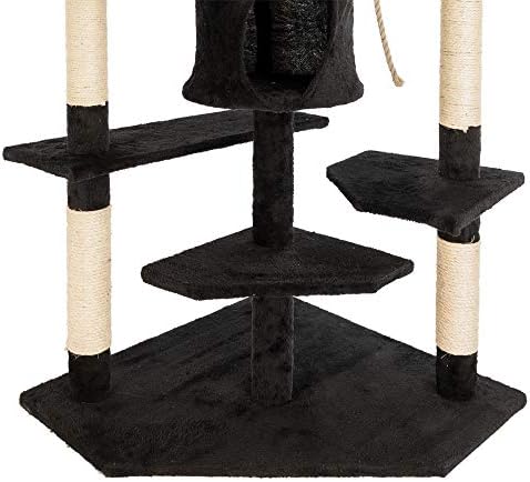 80 Solid fofa corda sisal corda gato escalada Tower gato Tower Black-Pet para gatinhos, gatos e animais de estimação preto