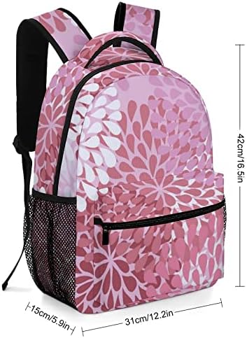 Mochilas de viagem de fundo da Dahlia Floral Backpings de ombro de moda Mochila Multi-bolso para o trabalho de estudo