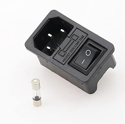 1PCS Rocker Switch Fused IEC 320 C14 Power Socket com o conector do conector do interruptor de fusível da lâmpada com