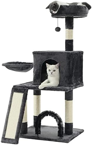 Árvore de gatos Hoopet, torre de gatos de 44 polegadas para gatos internos, centro de atividades de gatos de vários
