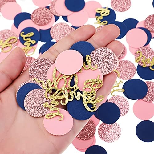 300 peças gênero revelam decorações confetes marinho azul rosa dourado rosa confete glitter aspers