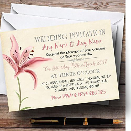 Convites de casamento personalizados da líria coral rosa