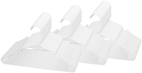 ROYALE 60 Pacote de cabides de plástico branco para roupas - cabide de roupas de plástico pesado ideal para uso diário de uso padrão