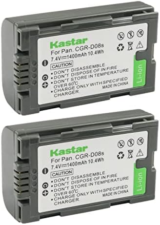 KASTAR 4-PACK CGR-D08 Substituição de bateria para Panasonic NV-DS37, NV-DS38, NV-DS50, NV-DS55, NV-DS60, NV-DS65, NV-DS68, NV-DS77, NV-DS77B, NV-DS80 , NV-DS88, NV-DS89, NV-DS99, NV-DS150 Câmera