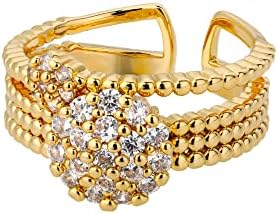 Oyalma Zircon Circle Open Rings for Women Crystal Gold Deding Charme Anel Ajuste Ajuste Casamento Valentim Jóias-89953