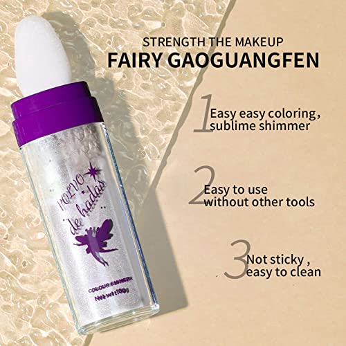 Fairy High Shoot Powder para iluminar todo o corpo Pó de alta luz natural Três maquiagem ilumina o revestimento de