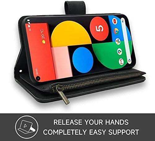 Dibosom Compatível com o Google Pixel 5 Caixa de carteira e premium Coloque de couro vintage Titular de cartão de crédito Stand Cell