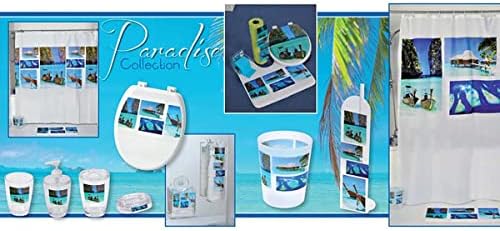 EVIDECO Francês Home Goods Paradise Clear Bancos Banho Plástico Tumbler Porte da maquiagem ou porta -escova de dentes