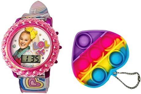 Accutime Kids Nickelodeon JoJo Siwa Pink Digital LCD LCD Quartz Childrens Watch para meninas, meninos, crianças pequenas com cinta gráfica multicolor
