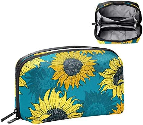 Bolsa de maquiagem de plantas com flores para bolsa portátil de transmissão por portátil para saco de beleza de produtos de higiene pessoal