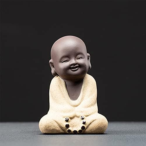Kingzhuo Cerâmica Little fofo bebê Buda estátua monge estatueta rindo estátua Buda Buda esculturas