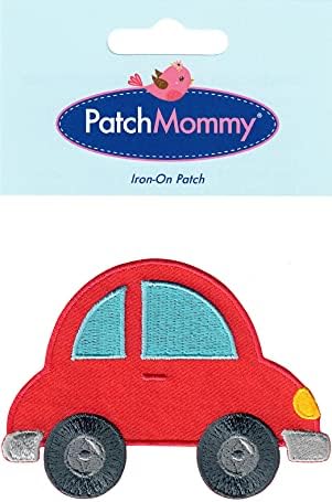 PatchMommy Red Car Patch, Ferro On/Sew On - Apliques for Kids Baby