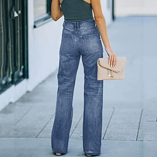 Jag cordões de botão alto sólido cintura elástica jeans jeans jeans calças finas bolso jeans feminino tamanho 9 calças