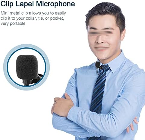 Lhlllhl Lavalier Microfone Mini Lappel Recording Live Streaming Microfone 50UHF para Laptop de Smartphone de Camecorder 50m