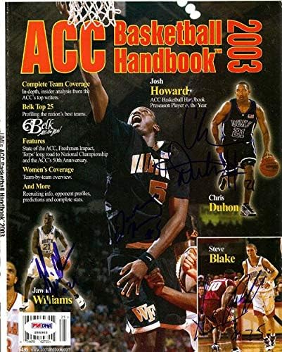 Jawad Williams, Josh Howard, Chris Duhon e Steve Blake Autographed Magazine Capa PSA/DNA #S64965 - Revistas da NBA autografadas