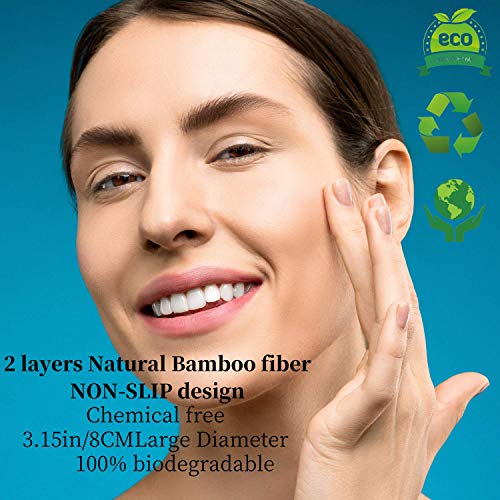 20 pacotes de removedores de maquiagem reutilizáveis ​​- Bambu natural orgânico e carvão de bambu para maquiagem leve