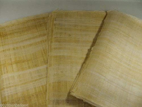 Conjunto 50 papel egípcio em branco Papyrus Paper 6x4in ​​- Antigo faraó faraós alfabetos lençóis de papiro de papiri para o projeto de arte e história da escola