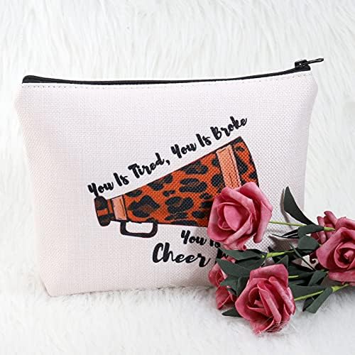 Presentes de líderes de torcida de Pofull Você está cansado Broke You é uma líder de torcida da mãe Cheer Leopard Bag Cosmetic