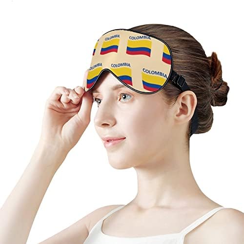 Bandeira da máscara ocular da Colômbia Sleep Beldfold com bloqueios de cinta ajustável Blinder leve para viagens para viajar Sleeping Yoga Nap Mulher Homens Homens