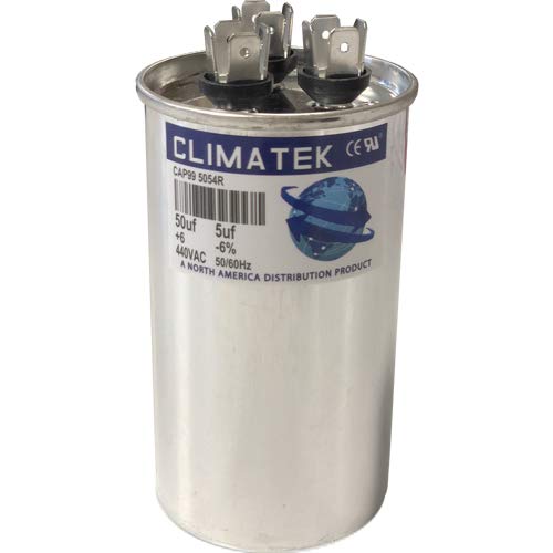 Capacitor redondo de Climatek - se encaixa em Lennox 89M96 | 50/5 UF MFD 370/440 VOLT VAC
