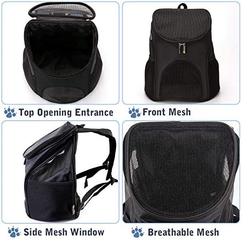Backpack de transportadora de cães respirável para pequenos animais de estimação/gatos/cachorros, bolsa de porta -animais com ventilação