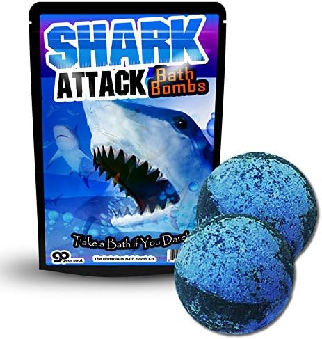 Bombas de banho de ataque de tubarão - bombas de banho frias para crianças - Fizers de banho divertidos para meninos - bombas de banho preto e azul