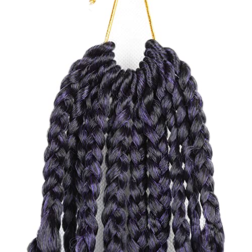 Cabelo de crochê de torção de paixão com extremidades encaracoladas 16 polegadas 6 pacotes 3x tranças de crochê de crochê pré