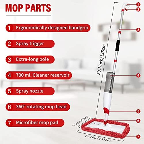 MOPS de spray resistente para limpeza do piso, limpeza de microfibra MOP