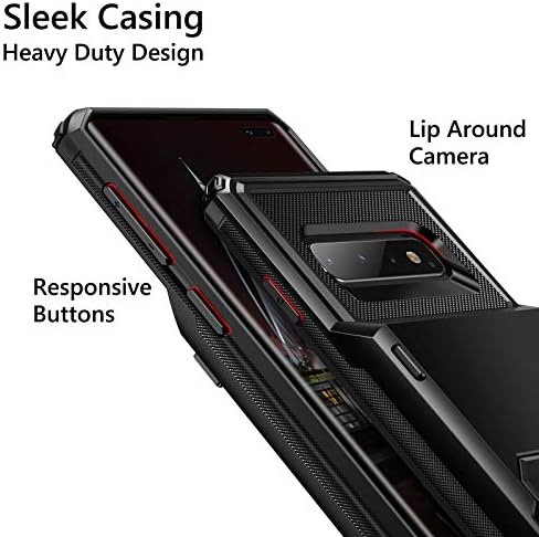 Caixa Vofolen para Galaxy S10 Plus Caso Wallet [Bolso de 4 Cartas] Porta de cartão Slot Anti-arranhão Dual Camada Protetora