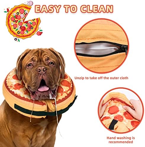 Colar do cone de cachorro inflável - colarinho de proteção macio para cães e gatos de recuperação de cone de animais de estimação,