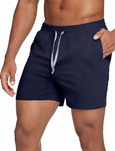 Deyeek Mens 5,5 polegadas Lounge Pijama shorts de algodão seco rápido shorts shorts elásticos de ginástica atlética de ginástica