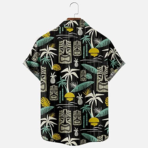 Camisa havaiana de flores masculinas de manga curta camisetas tropicais camisa aloha de férias de férias de praia casual camisas de