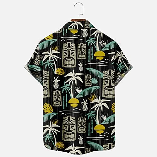 Camisa havaiana de flores masculinas de manga curta camisetas tropicais camisa aloha de férias de férias de praia casual camisas de férias