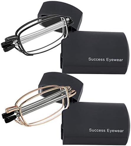 LEITURA COISOS 2 CAIXOS LEITUROS NEGROS E Gunmetal Compacto Compact Glasses Unissex para Leitura Incluída