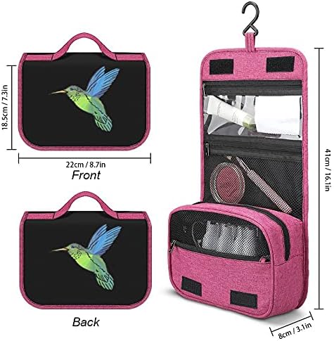 Bolsa de higiene pessoal de beija -flor de desenhos animados com gancho de gancho suspenso Organizador de bolsa cosmética