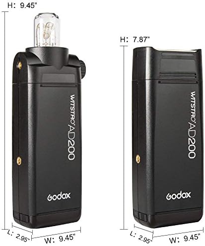 Godox ad200 ttl flash estrobosia, 200ws 2.4g 1/8000 hss speedlite, 500 flashes de potência completos com godox ad200-pc silicone