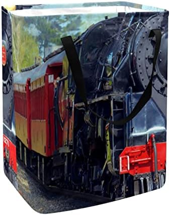 DJROW LAPUNDERY CORTA Organizador de trem a vapor Locomotive Cesto de armazenamento dobrável com Handles Hampers for Toys Clothes Organization