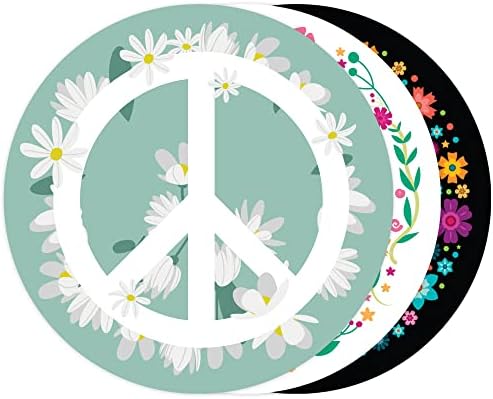 Adesivos de signo da paz de stickios 3,5x3,5 polegadas - feitos nos EUA - Paz, amor, hippie redondo adesivos para carros,
