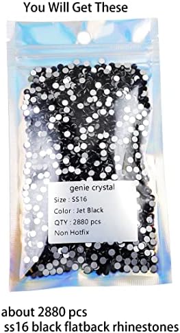 Genie Crystal SS30 Rainbow Rhinestones Flatback, cola de 7 coloras de 6,4 mm em strass de vidro, 1008 PCS Non Hotfix Gems Stones
