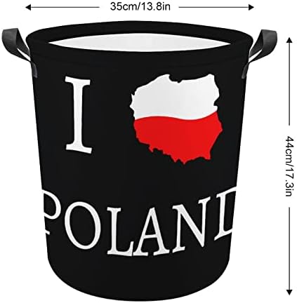 Eu amo a Polônia Saco de Lavagem de Lavanderia Bolsa de Lavagem de Bin Bin Bolsa Alto com Handelas