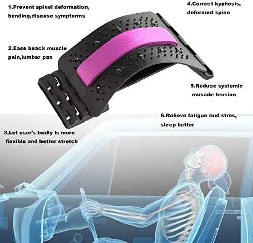 JiewJyss Back Manter, dispositivo de suporte lombar com pontos magnéticos de acupressão, maca espinhal para hérnia de discos ciática escoliose inferior e parte superior da parte traseira