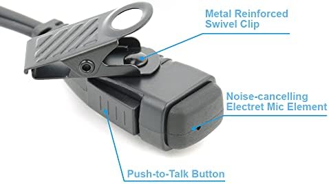 Bandaricomm xpr7550e fone de ouvido, D Shape Walkie walkie foneent compatível com Motorola XPR7500E XPR7350 XPR3600 XPR6550 APX4000 APX6000 APX7000 EARRIA BILA VANE