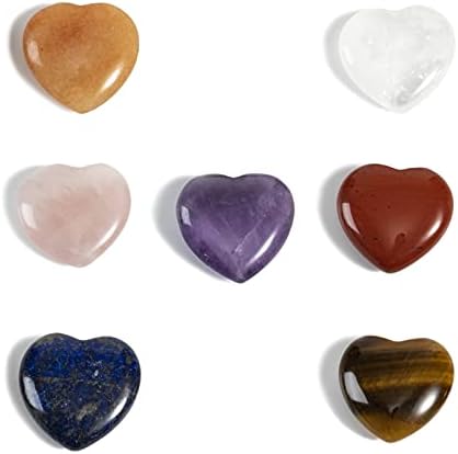 7 Chakra Heart Stone Natural Healing Crystal Set para meditação Reiki Equilíbrio e decoração