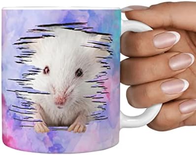 Impressão de hamster branca fofa 360 caneca