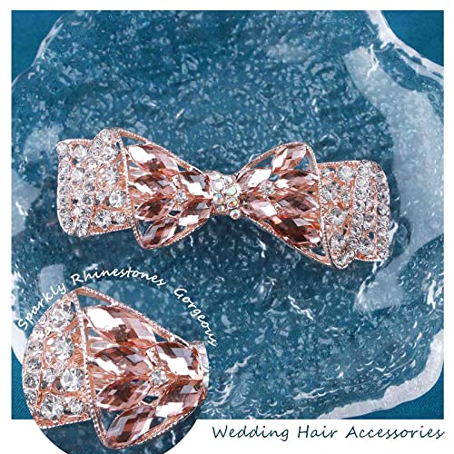 Larancie Rhinestone Clip clipe de cristal clipes de cabelo de noiva Gold strass de cabelo barretas de casamento acessórios